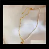 Hängsmycken Fashion Pearl Chain Halsband 18K Guld Hör Hängsmycke Choker Halsband Smycken För Kvinnor Party Wedding Drop Leverans 2021 Zmx02