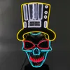 Modische Neon-Maske, Maskerade, LED-Maske, Halloween-Partyzubehör, Horror-Maske, leuchtet im Dunkeln177n