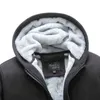 Mäns tröja kappa höst vinter förtjockad mode casual varm dragkedja hooded fleece liner s jacka mens kläder 211214