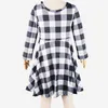 Girlymax Autunno / Inverno Baby Girls Cotton Chlidren Vestiti Latte Seta Vestito Twirl Dress Ginocchio Lunghezza plaid Gingham Leopard Vino Floral Q0716