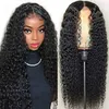 HD Transparent Deep Wave Frontal Wig Jerry Curly Pre Plucked 360 Full Lace Closure för svarta kvinnor 150% densitet