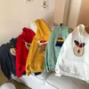 Ulzzang Harajuku Hoodies 여성 긴 소매 후드 캐주얼 한국어 셔츠 가을 겨울 양털 풀오버 귀여운 크리스마스 스웨터 210525