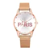 Bracelet Montre Femmes Mode Mesure Band Horloge Horloge Fille Robe Eiffel Dial Dial Mesdames Quartz Montre Montre Femme * Une montre-bracelet