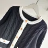Pull pour femmes Designershigh Qualité Manteau Tricot Noir et Blanc Modes Cardigan Loisirs Mode Dames Pull Col De Luxe