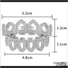 Grillz, dostawa kropli nadwozia 2021 18K Złoty Hip Hop Full Diamond Puste zęby Grillz Dental Zakrąte lodowane fang grilly ząb czapka wampirów cospla