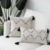 White Black Geometric Cushion Cover Tassel Pillowcase Sofa Bed Woven for Home Decoration 45x45cm / 30x50cm 210423