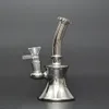 Metálico cor tingido de vidro bong plataa de água tubos de água tubos de água de 6 polegadas de petróleo inimigo chuveiro perc recycler bolha 14mm macho tigela