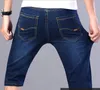Zomer stretch blauwe denim shorts voor man katoen casual dunne shorts jeans goede kwaliteit man rechte fit knie lengte jeans 40 sho