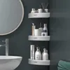 Wall-Mounted Triangular Storage Rack Toilet Double Detachable Storage Shelves Strong Load-Bearing Household Bathroom Accessories 210811