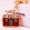 Мода женщина сумка брелок металлическая ключей кольцо горный хрусталь хрустальная сумка брелок подарок