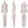 Office Ladies 2 Two Pieces Sets Plaid Single Button Jacket Blazer + Slim Pant Suits Work Wear Fashion Outfits Femininas Women's Tracksuits