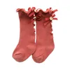 2022 new 10 Colors Kids Butterfly Princess Baby Sock Bow-knot Girls Cotton Socks Bow Knit Knee High Children Clothes 0-8Y