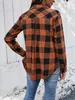 Camisas de blusas femininas 2021 Autumn Winter New European e American Plaid camisa de manga longa casual