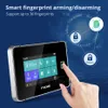 Système d'alarme de sécurité à la maison infrarouge Système d'alarme TUYA SMART SMART App wifi GSM Touch Screen Empreinte 433MHz