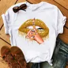 Nieuwe liefde lippen t shirt vrouwen zomer casual t-shirts tees harajuku Korean Style grafische tops 2021 Nieuw kawaii vrouwelijk t-shirt