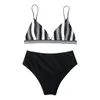 Seksowne bikini 2022 Solid Swimsuit Biquini damskie druk w paski w paski Wyściełane push up 2