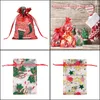 Wrap Événement Fournitures de fête Accueil GardenChristmas Cadeau Dstring Organza Bijoux Fête de mariage Sac de bonbons de Noël Sacs d'emballage Couleur mélangée Hwe930