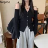 Dames Knits Tees Nepoel Sexy Halter Pullovers Tops Mujer Chic Off Shoulder Brei Backped Cardigan 2021 Fall Clothes Korean Slanke Temperame