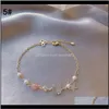 Perline, fili Consegna a goccia 2021 Fiore di conchiglia Perle d'acqua dolce naturali Bracciali oro / bianco / rosa Per le tendenze dei gioielli da donna Bracelete Femini