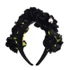 Lolita Black Rose Headband Cosplay Czaszka Headpiece Vintage Kwiatowe Akcesoria Do Włosów Gothic