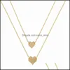 Pendant Necklaces & Pendants Jewelry Layered Heart Necklace Handmade 18K Gold Plated Dainty Choker Arrow Bar Layering Long For Women Drop De