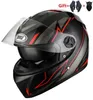 Casques de moto 2 Cadeaux Casque Intégral Double Lentille Casco Moto Double Visières DOT Approuvé Pour Adultes Hiver Chaud