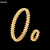 Donia Jewelry luxury bangle European and American fashion classic square cone copper micro-inlaid zircon bracelet ring set lady de2526