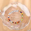 Boho Happy Faith Chic Friendship Bracelet For Girls Women Summer Beach Jewelry Colorful Seed Beads Charm Letter Bracelets