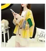 H.SA Kvinnor Fall Long Sweater Cardigans Koreanska Stil Casual Jacka Patchwork Sticka Coat V Hals Plaid Vinter Varm tjock kappa 210716