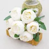 7 Heads Artificial Peony Flower Simulation Camellia Silk Tea Rose for DIY Home Garden Wedding Decoration