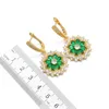 Orecchini Collana Blu Green Green Stones Gold Colory Set di gioielli per le donne Braccialetto Ring Party Regalo di compleanno 2021