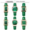 CHENXI Top Brand Luxury Women Elegant Quartz Watch Malachite Green Casual Waterproof Leather Ladies Wristwatch Relogio Feminino 210616