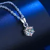 100 Real Moissanite Necklace 1CT 2CT 3CT VVS Lab Diamond Pendant Halsband för kvinnor Män Present Sterling Silver Wedding Jewelry H116962435
