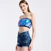CUHAKCI Summer Tank Tops Women Sexy Slim Crop Top Casual Party Club Tanks PU Short Skinny Girl Dance Cropped Tops X0507