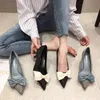 Women Luxury Designer Shoes Fashion Stripper Kitten Stiletto Heels Office Ladies Pointed Toe Pumps Party Dress Sandals 6.5cm