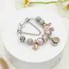 Moda 925 Ayar Gümüş Aşk Ilmek Kelebek Murano Lampwork Cam Avrupa Charm Boncuk Kristal Hayat Ağacı Dangle Pandora Charm Bilezikler Kolye Uyar