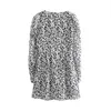 Kobiety Moda Lampart Szyfonowa Dress V Neck Puff Długim Rękawem Streetwear Mini Es Lady Ruffles Kobieta Linia Sundress 210515