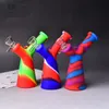 6.0inches Rainbow Horn Collectible Hookah Silicone Pipe Smoking Tobacco Water Pipe