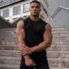 Men's Compression Sleeveless Tight Shirt Fitness Mens Blank Tank Top Workout Vest Cotton Muscle Gyms Cothing 210623