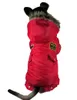 Vinterrock för små medium hund hundkläder Jumpsuit snöar Hooded USA Air-Force Pet Trench Coats 3 Färg Partihandel Brown XL A194