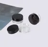 5Gram Plastik Kozmetik Kavanoz Temizle Şişe Siyah Kap Krem Boş Pot Örnek Kavanoz 5 ml Mini Plastik Şişe Nail Art Glitter Toz Konteyner