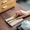 Clip de té de madera Simple Juego de tés para el hogar Herramienta Taza de té Clips doblados Accesorios de color natural de bambú portátil 18 cm RRE10723