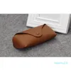 Partihandel Black Sun Glasses Case Retro Brown Leather Solglasögon Boxrabatt Billiga Fashion Eye Glasses Pouch