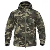 Shark Skin Soft Shell Militar Tactical Jaqueta Homens À Prova D 'Água Windbreaker Inverno Casaco Quente Camuflagem Capuz Camo Army Roupas 211126