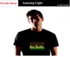 Sound Active Equalizer El T shirt Light up down led t Flashing music activated t- 210716