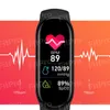 Orologio da polso intelligente M6 Fitness Tracker Monitoraggio della frequenza cardiaca reale Monitor della pressione sanguigna Schermo a colori IP67 Impermeabile per sport all'aperto e al chiuso DHL
