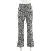 Zebra Animal Print Elegant Pants Capris Harajuku High Waist Trousers Ladies Casual Office Pants Women Streetwear 210419
