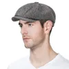 패션 캐주얼 통기성있는 뉴스 보이 모자 봄 가을 레트로 베레모 모자 야생 조수 모자 유니섹스 단순한 8 각형 모자 힙합 모자