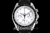 OMF Moonwatch Manual Winding Chronograph Mens Watch 42mm Black Bezel White Dial Nylon Strap 311.32.42.30.04.003 Super Edition Watches 2021 New Puretime M55d4