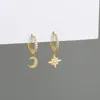 High Quality 925 sterling silver woman charm Earrings Retro Simple Cubic Zirconia Earring Star Crescent Moon Jewellery China Facto2867897